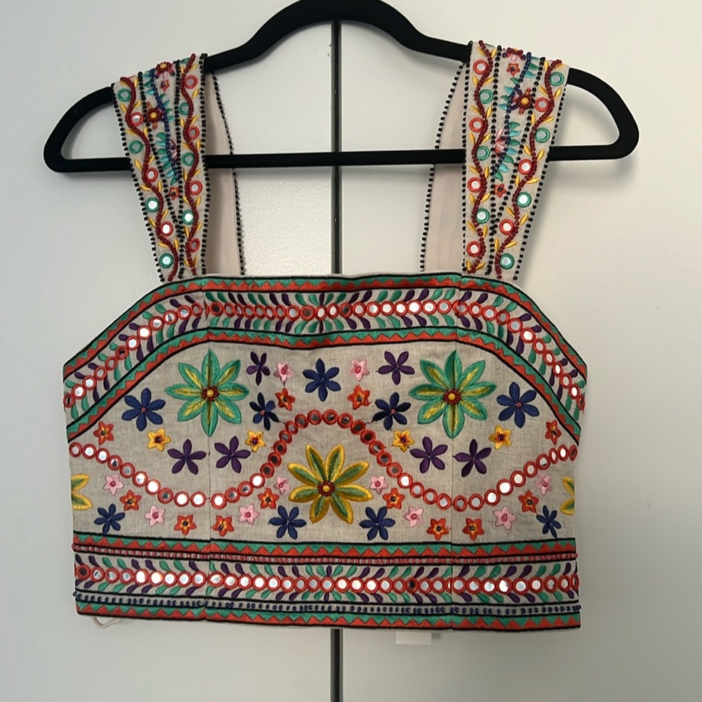 Alice & Olivia beaded crop top.